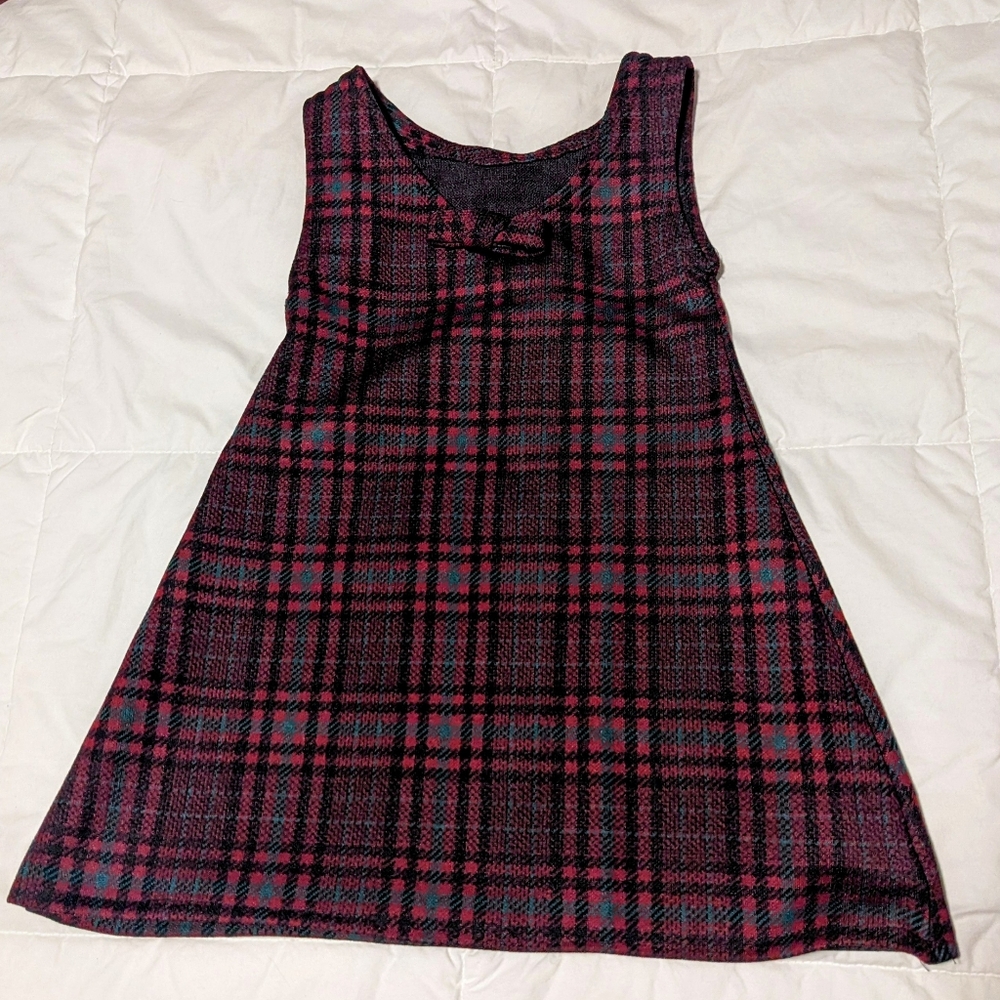 Plaid dress with bow